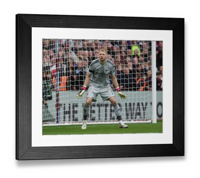Framed Print : Arsenal's Aaron Ramsdale in Action: Aston Villa vs. Arsenal, Premier League 2022-23