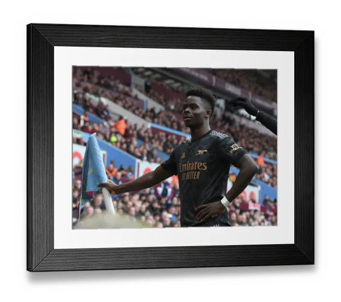 Framed Print : Saka Scores First: Arsenal's Victory at Aston Villa (2022-23)