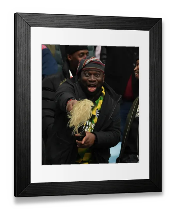 Framed Print : Arsenal Fans Reactions: Aston Villa vs Arsenal FC (2023) - Behind the Scenes