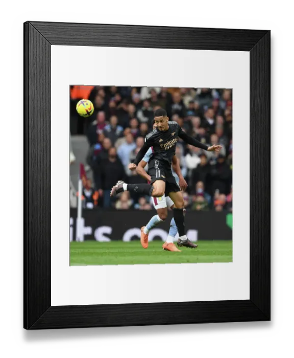 Framed Print : William Saliba in Action: Aston Villa vs. Arsenal, Premier League 2022-23