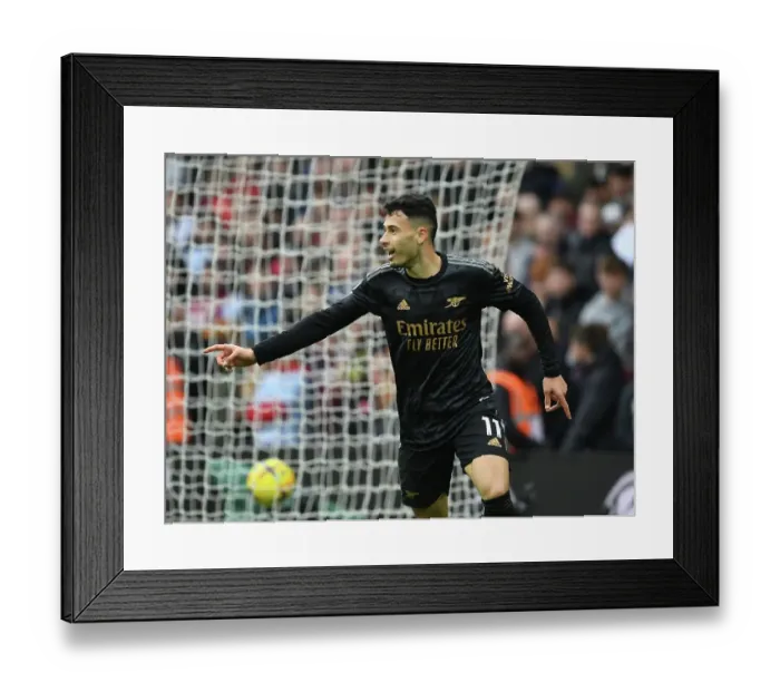 Framed Print : Martinelli's Brace: Arsenal's Dominant 4-0 Win Over Aston Villa