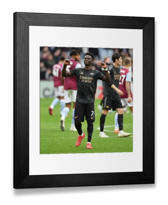 Framed Print : Bukayo Saka's Celebration: Arsenal Secures Win Against Aston Villa in Premier League Framed Print : Bukayo Saka's Celebration: Arsenal Secures Win Against Aston Villa in Premier League