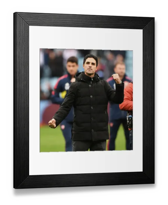 Framed Print : Mikel Arteta and Arsenal Fans Celebrate Victory: Aston Villa vs Arsenal FC, Premier League 2022-23 Framed Print : Mikel Arteta and Arsenal Fans Celebrate Victory: Aston Villa vs Arsenal FC, Premier League 2022-23
