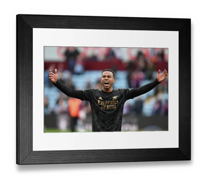 Framed Print : Gabriel's Celebration: Arsenal Secures Victory Over Aston Villa in Premier League Framed Print : Gabriel's Celebration: Arsenal Secures Victory Over Aston Villa in Premier League