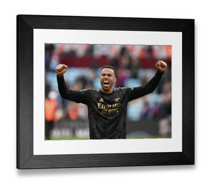 Framed Print : Gabriel's Glory: Arsenal's Premier League Victory over Aston Villa Framed Print : Gabriel's Glory: Arsenal's Premier League Victory over Aston Villa