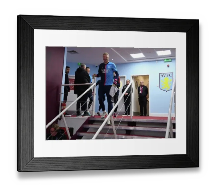 Framed Print : Arsenal's Aaron Ramsdale Reacts After Aston Villa vs Arsenal FC Premier League Match, 2022-23
