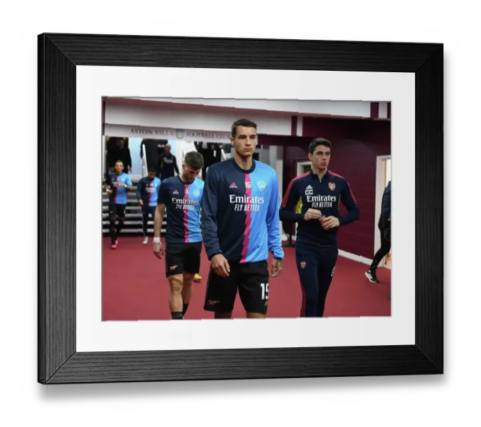 Framed Print : Arsenal's Jakub Kiwior Post-Match at Aston Villa's Villa Park (Premier League 2022-23)