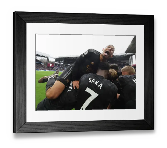 Framed Print : Saliba's Fortune: Arsenal's Own Goal Victory Over Aston Villa (2022-23)