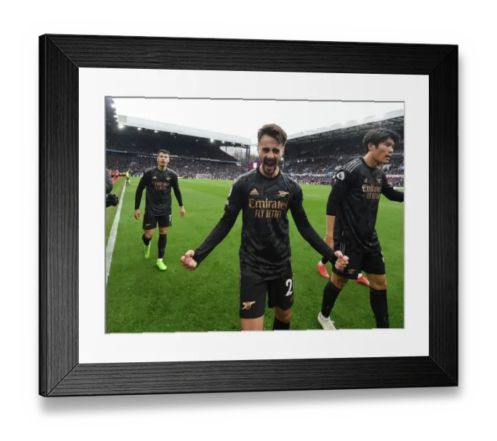 Framed Print : Fabio Vieira's Hat-trick: Arsenal's Triumph over Aston Villa in the Premier League (2022-23)