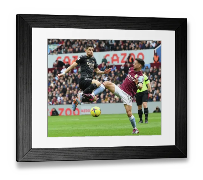 Framed Print : Jorginho vs. Alexandre Moreno: Intense Battle in Aston Villa vs. Arsenal FC Premier League Clash Framed Print : Jorginho vs. Alexandre Moreno: Intense Battle in Aston Villa vs. Arsenal FC Premier League Clash
