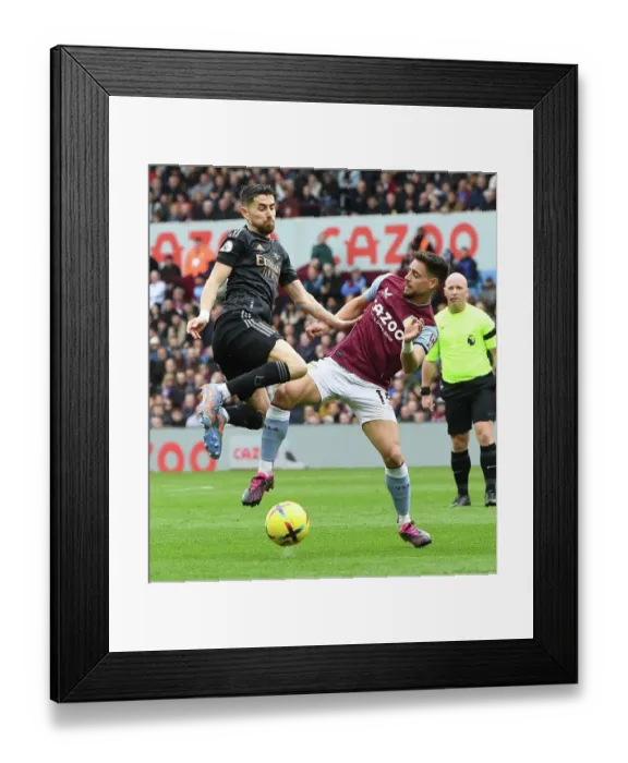 Framed Print : Jorginho vs. Moreno: Intense Battle in Aston Villa vs. Arsenal FC Premier League Clash Framed Print : Jorginho vs. Moreno: Intense Battle in Aston Villa vs. Arsenal FC Premier League Clash