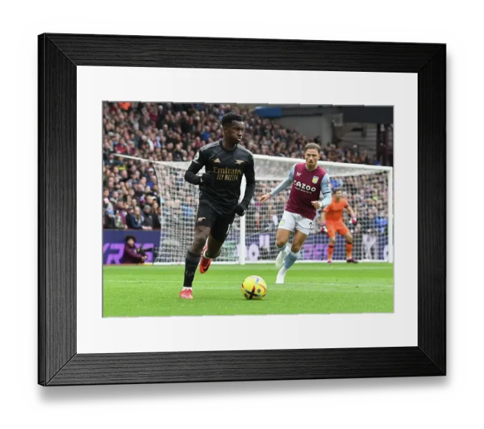 Framed Print : Arsenal's Eddie Nketiah Shines in Aston Villa vs Arsenal Premier League Clash (2022-23)