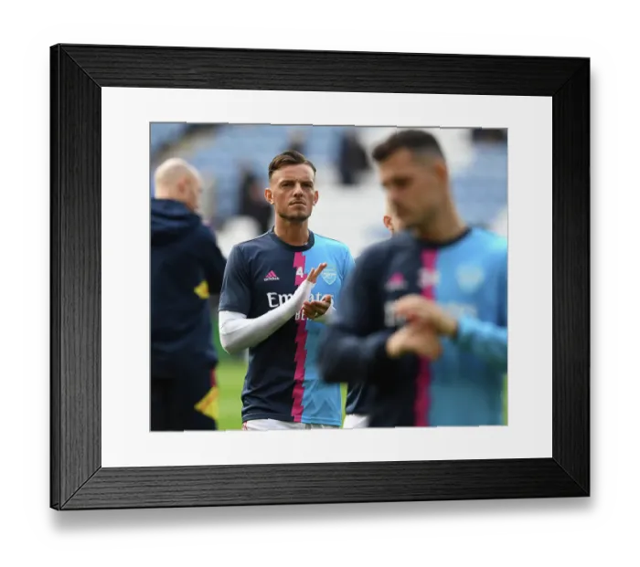 Framed Print : Arsenal's Ben White Applauding Fans Before Leicester Clash - Premier League 2022-23