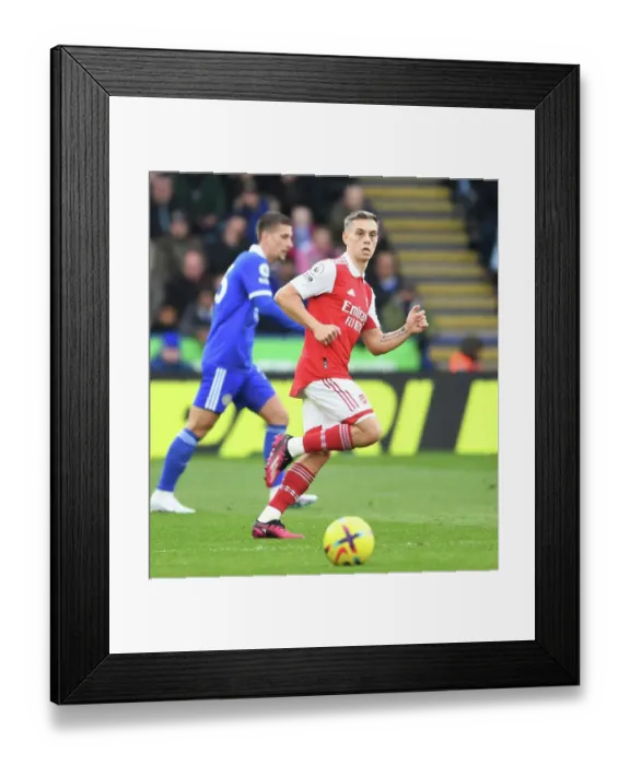 Framed Print : Arsenal's Trossard Goes Head-to-Head with Leicester City in Premier League Clash Framed Print : Arsenal's Trossard Goes Head-to-Head with Leicester City in Premier League Clash