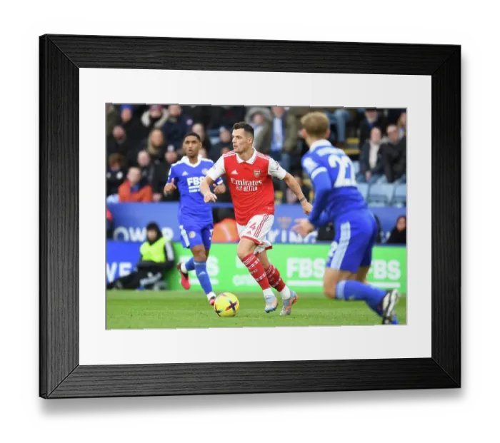 Framed Print : Granit Xhaka: Arsenal's Midfield Maestro Shines in Premier League Clash Against Leicester City Framed Print : Granit Xhaka: Arsenal's Midfield Maestro Shines in Premier League Clash Against Leicester City
