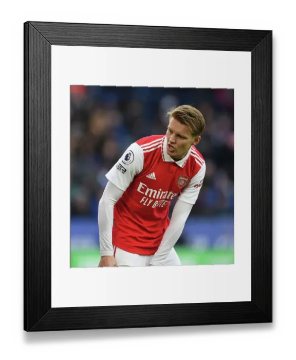 Framed Print : Martin Odegaard in Action: Leicester City vs. Arsenal, Premier League 2022-23 Framed Print : Martin Odegaard in Action: Leicester City vs. Arsenal, Premier League 2022-23