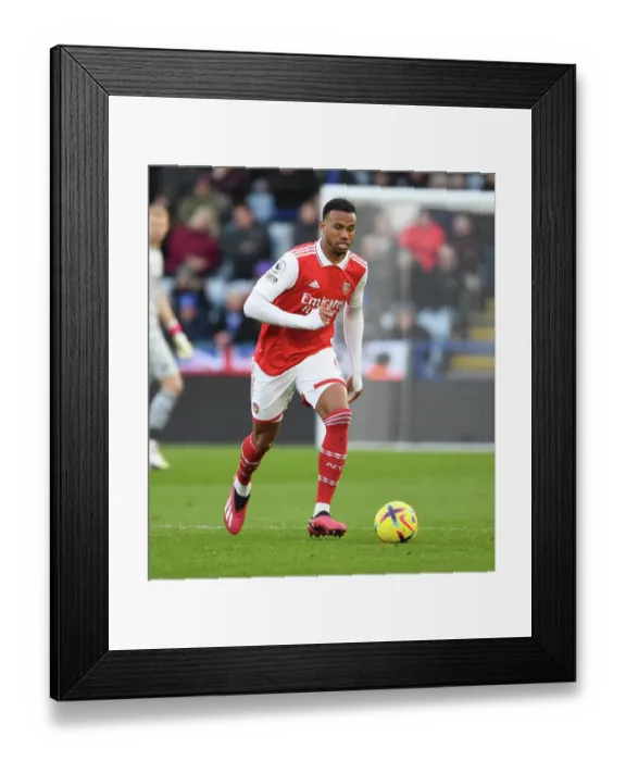 Framed Print : Gabriel of Arsenal in Action against Leicester City - Premier League 2022-23
