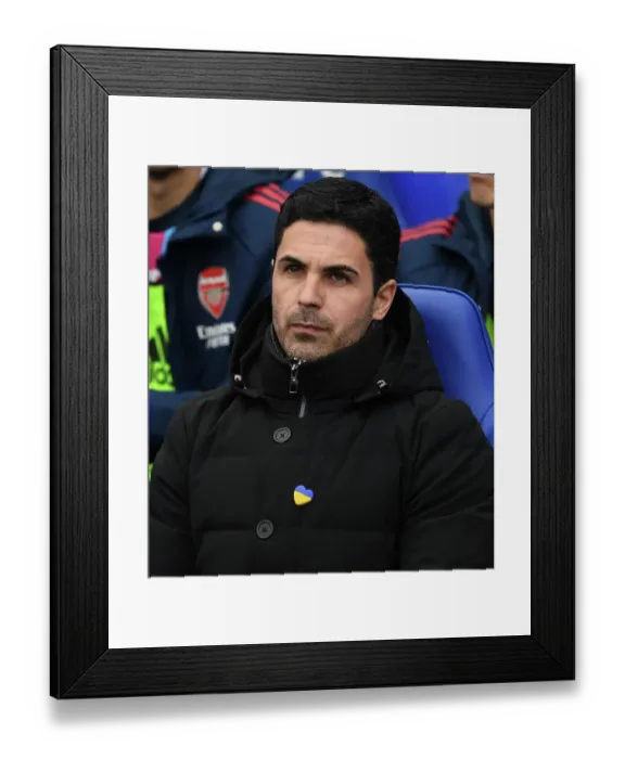 Framed Print : Mikel Arteta Before Leicester City vs Arsenal FC Premier League Clash (2022-23)