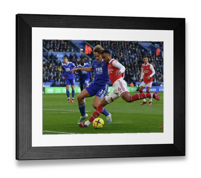 Framed Print : Gabriel vs. Faes: Battle at The King Power Stadium - Leicester City vs. Arsenal FC, Premier League 2022-23 Framed Print : Gabriel vs. Faes: Battle at The King Power Stadium - Leicester City vs. Arsenal FC, Premier League 2022-23