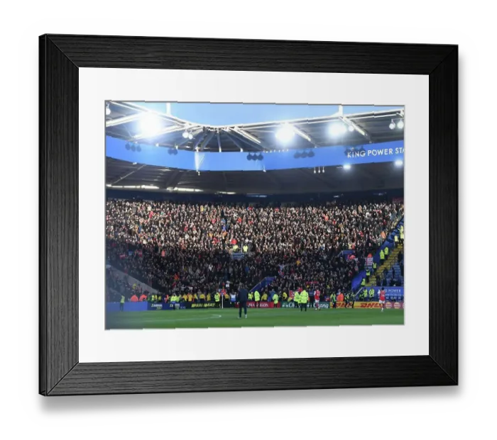 Framed Print : Arsenal Fans Celebrate Victory Over Leicester City in Premier League Clash Framed Print : Arsenal Fans Celebrate Victory Over Leicester City in Premier League Clash