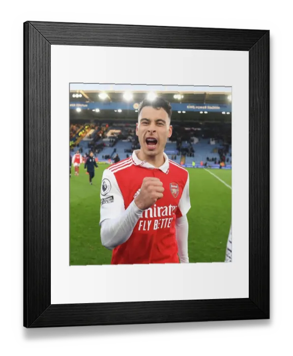 Framed Print : Gabriel Martinelli's Goal: Arsenal's Premier League Victory at Leicester City
