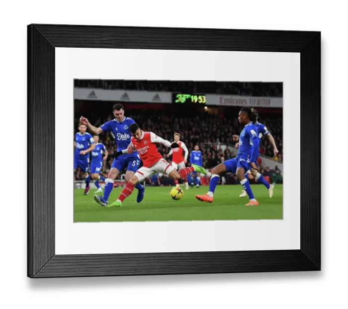 Framed Print : Arsenal vs. Everton: Premier League Clash at Emirates Stadium (2023)