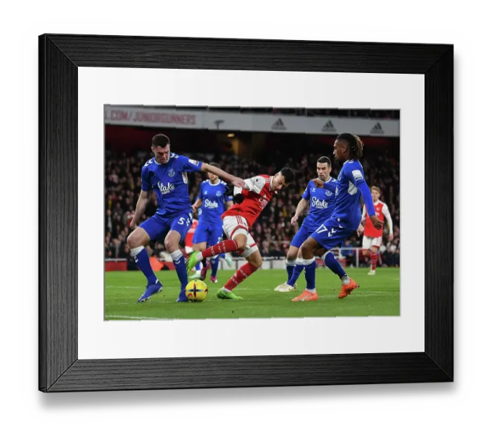 Framed Print : Arsenal vs. Everton: Premier League Clash at Emirates Stadium (2023)