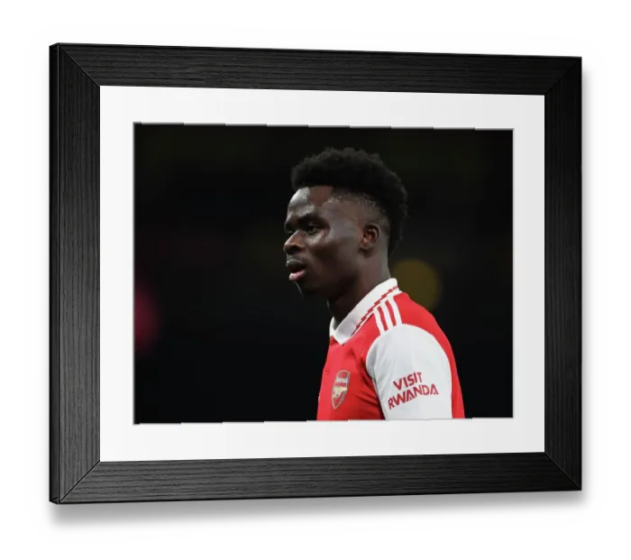 Framed Print : Arsenal's Bukayo Saka in Action: Arsenal vs. Everton, Emirates Stadium, London, 2023 (Arsenal v Everton 2022-23)