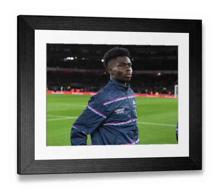 Framed Print : Arsenal's Bukayo Saka Gears Up for Arsenal v Everton Premier League Clash at Emirates Stadium Framed Print : Arsenal's Bukayo Saka Gears Up for Arsenal v Everton Premier League Clash at Emirates Stadium