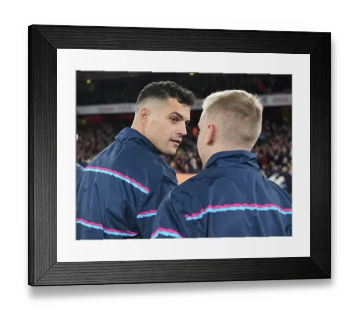 Framed Print : Granit Xhaka: Arsenal FC vs Everton FC, Premier League 2022-23 - Emirates Stadium