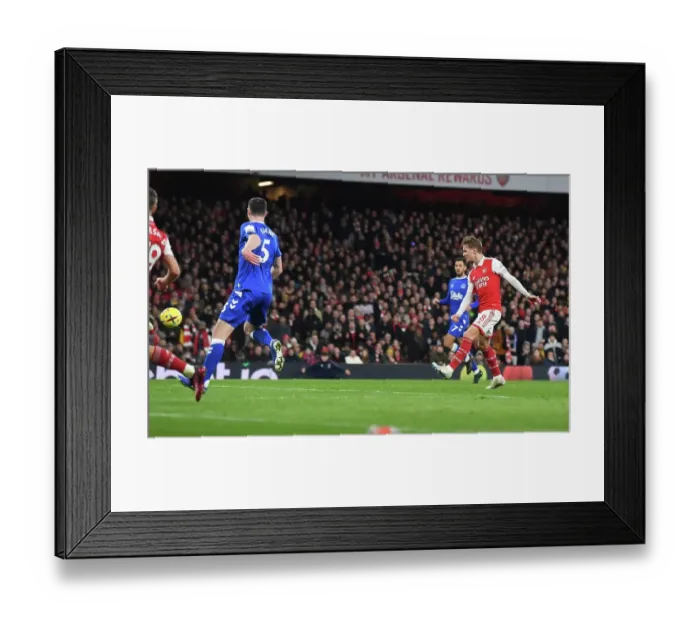 Framed Print : Martin Odegaard's Thrilling Third: Arsenal's Triumph over Everton in the 2022-23 Premier League