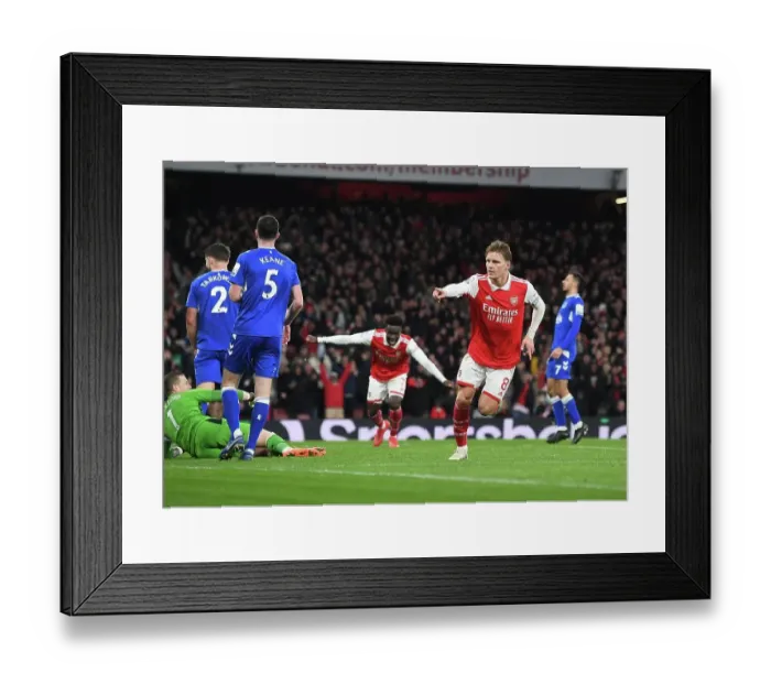 Framed Print : Martin Odegaard's Thrilling Third: Arsenal's Triumph Over Everton in the 2022-23 Premier League Framed Print : Martin Odegaard's Thrilling Third: Arsenal's Triumph Over Everton in the 2022-23 Premier League