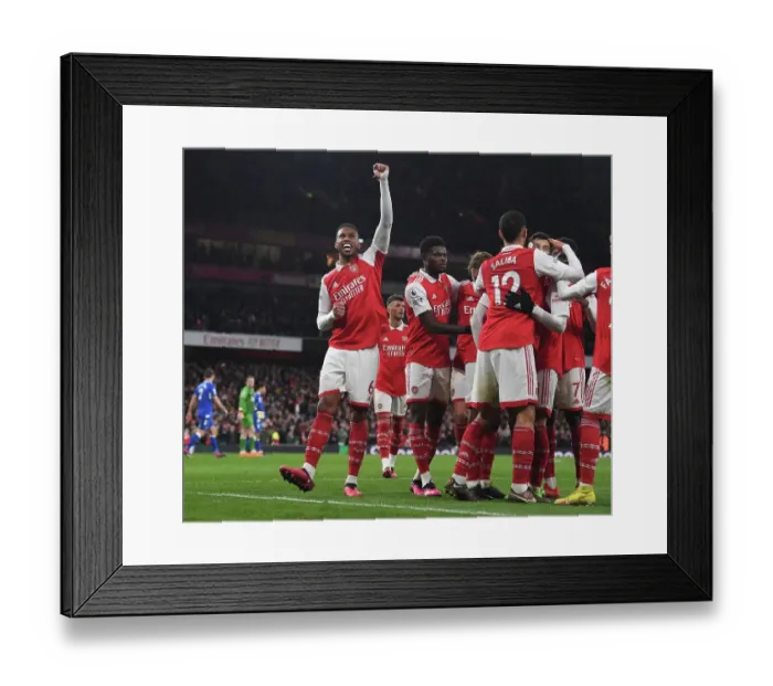 Framed Print : Arsenal's Gabriel Scores Fourth Goal in Arsenal FC vs. Everton FC Premier League Match, March 2023