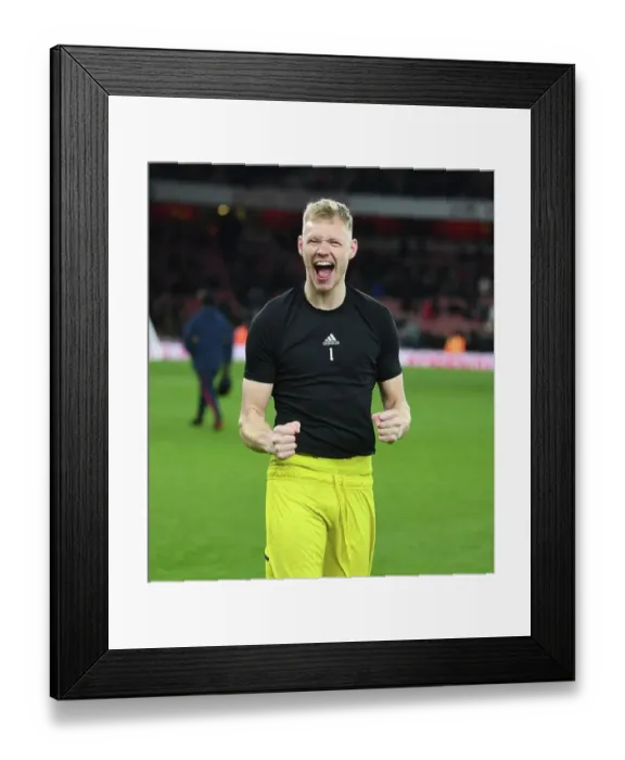 Framed Print : Arsenal's Ramsdale Celebrates Win Against Everton in Premier League Framed Print : Arsenal's Ramsdale Celebrates Win Against Everton in Premier League