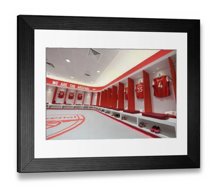 Framed Print : Arsenal FC: The Calm Before the Storm - Arsenal Changing Room, Premier League Match vs Everton Framed Print : Arsenal FC: The Calm Before the Storm - Arsenal Changing Room, Premier League Match vs Everton