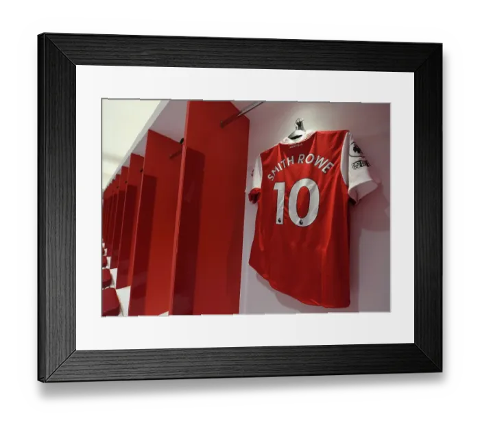 Framed Print : Arsenal FC: Emile Smith Rowe's Shirt in Arsenal Changing Room Before Arsenal v Everton (2022-23) Framed Print : Arsenal FC: Emile Smith Rowe's Shirt in Arsenal Changing Room Before Arsenal v Everton (2022-23)