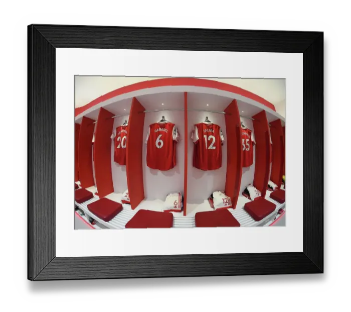 Framed Print : Arsenal Changing Room: Gabriel and Saliba Shirts Before Arsenal v Everton, Premier League 2022-23 Framed Print : Arsenal Changing Room: Gabriel and Saliba Shirts Before Arsenal v Everton, Premier League 2022-23