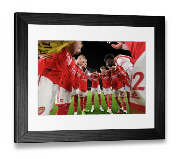Framed Print : Arsenal FC: United Pre-Match Huddle vs Everton, Premier League 2022-23 Framed Print : Arsenal FC: United Pre-Match Huddle vs Everton, Premier League 2022-23