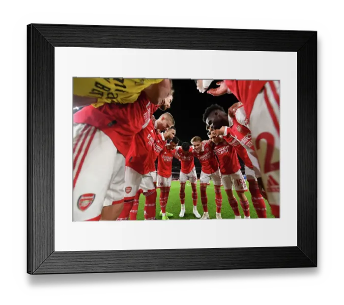 Framed Print : Arsenal FC: United in Pre-Match Huddle vs Everton FC - Premier League 2022-23 Framed Print : Arsenal FC: United in Pre-Match Huddle vs Everton FC - Premier League 2022-23
