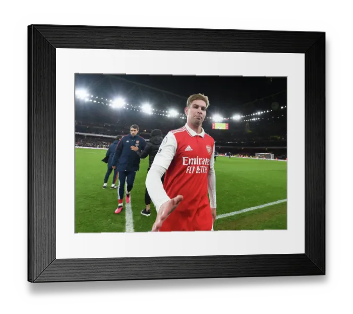Framed Print : Emile Smith Rowe's Emotional Reaction: Arsenal FC vs Everton FC, Premier League 2022-23