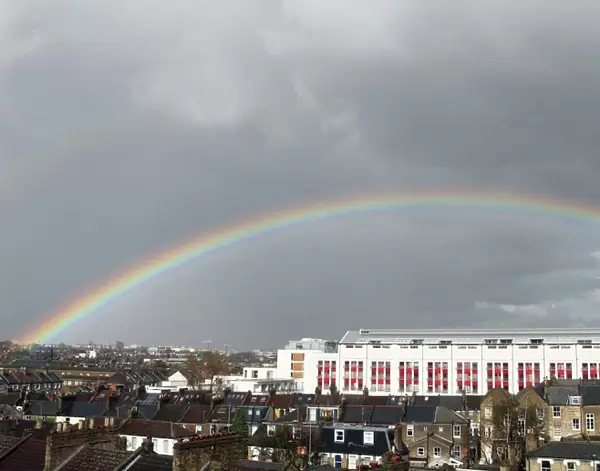 A Rainbow over Highbury Square photgraphed from Highbury House. 26  /  3  /  10