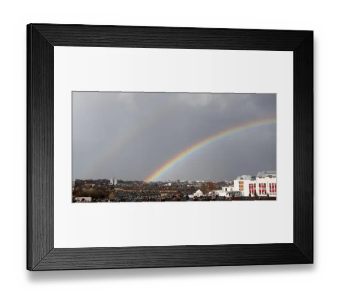 Framed Print : A Rainbow over Arsenal: Highbury's Majestic Moment Framed Print : A Rainbow over Arsenal: Highbury's Majestic Moment