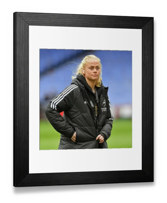 Framed Print : Arsenal's Kathrine Kuhl Prepares for FA Women's Continental Tyres League Cup Final Showdown Against Chelsea