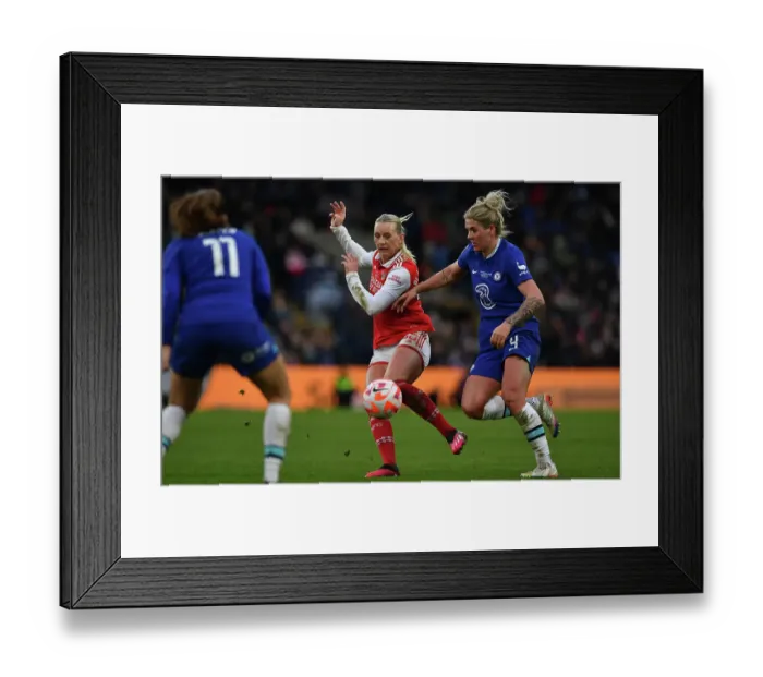 Framed Print : Intense Rivalry: Blackstenius vs. Bright in Arsenal vs. Chelsea FA Women's League Cup Final Framed Print : Intense Rivalry: Blackstenius vs. Bright in Arsenal vs. Chelsea FA Women's League Cup Final