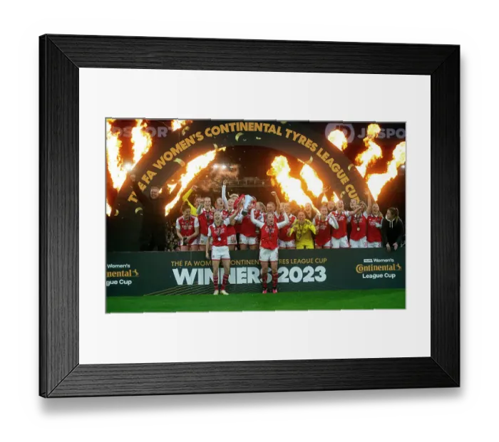 Framed Print : Arsenal Women Celebrate FA WSL Cup Victory: Leah Williamson and Kim Little Lift the Trophy (2023) Framed Print : Arsenal Women Celebrate FA WSL Cup Victory: Leah Williamson and Kim Little Lift the Trophy (2023)