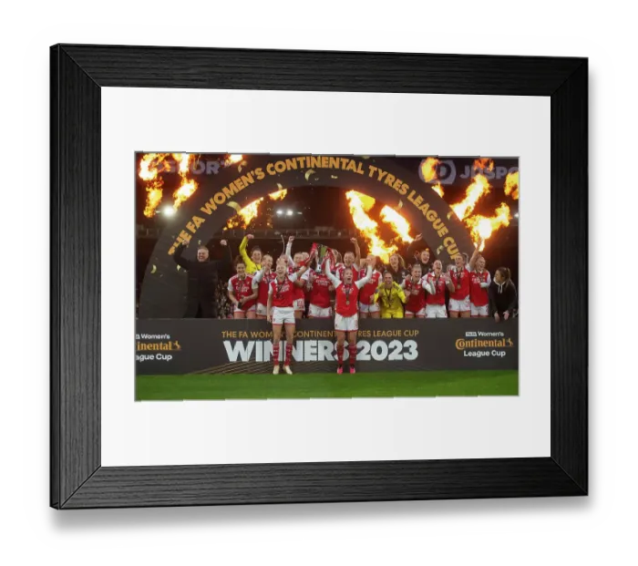 Framed Print : Arsenal Women Triumph in Conti Cup Final: Leah Williamson and Kim Little Lift the Trophy Framed Print : Arsenal Women Triumph in Conti Cup Final: Leah Williamson and Kim Little Lift the Trophy
