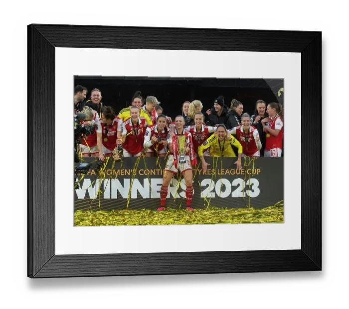 Framed Print : Arsenal Women's Triumph: Katie McCabe and Team Lift the Conti Cup Framed Print : Arsenal Women's Triumph: Katie McCabe and Team Lift the Conti Cup