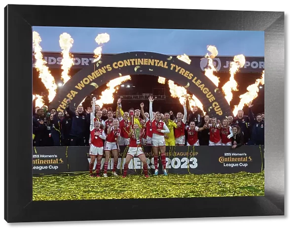Arsenal Women Celebrate FA WSL Continental Tyres League Cup Victory over Chelsea