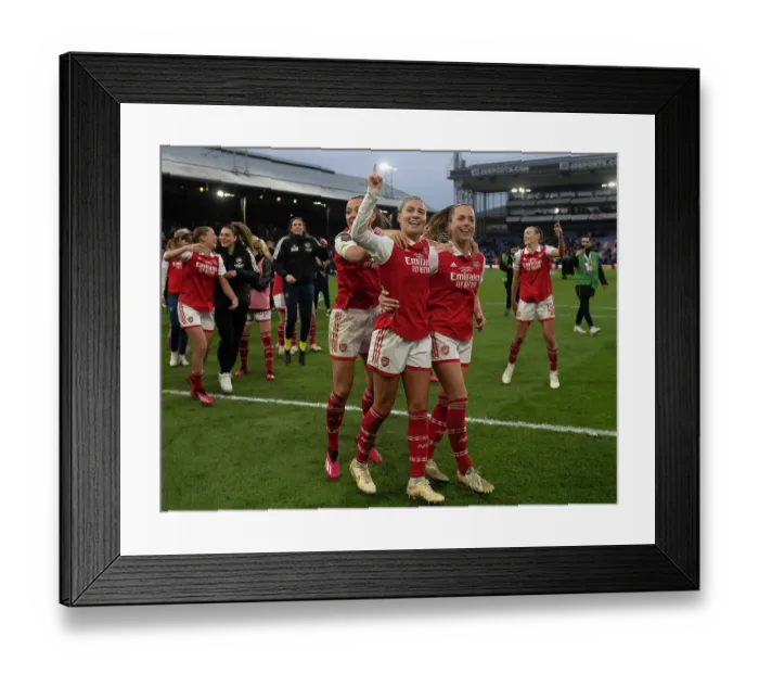 Framed Print : Arsenal Women Celebrate FA WSL Cup Final Triumph over Chelsea Framed Print : Arsenal Women Celebrate FA WSL Cup Final Triumph over Chelsea