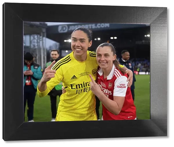 Arsenal Women's Historic FA WSL Cup Victory: Noelle Maritz and Manuela Zinsberger Celebrate Overpowering Chelsea